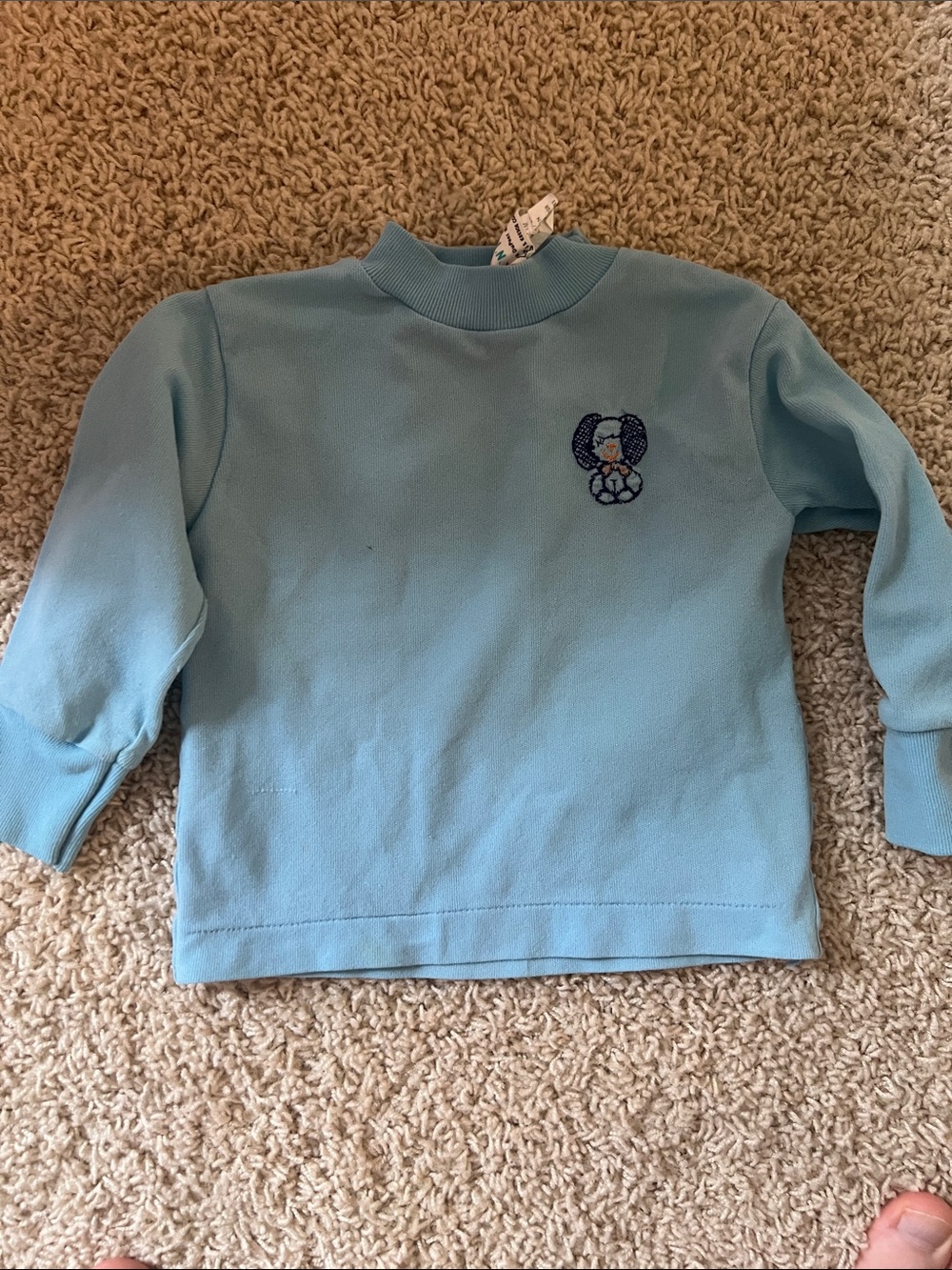 Vintage Kmart mixN’match Light Blue 18-24 mo Sweatshirt with Embroidered Puppy